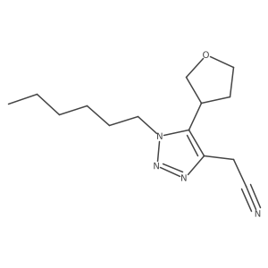 2-[1-hexyl-5-(oxolan-3-yl)-1H-1,2,3-triazol-4-yl]acetonitrile结构式