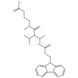 4-[3-({[(9H-fluoren-9-yl)methoxy]carbonyl}amino)-N-methyl-2-(propan-2-yl)butanamido]butanoic acid Structure