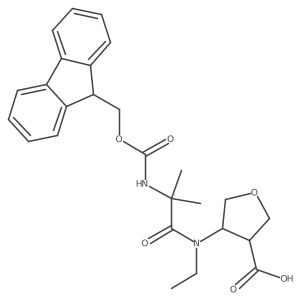 4-[N-ethyl-2-({[(9H-fluoren-9-yl)methoxy]carbonyl}amino)-2-methylpropanamido]oxolane-3-carboxylic acid Structure