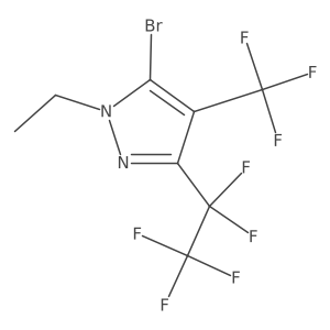 5-bromo-1-ethyl-3-(pentafluoroethyl)-4-(trifluoromethyl)-1H-pyrazole结构式