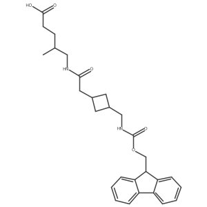 5-(2-{3-[({[(9H-fluoren-9-yl)methoxy]carbonyl}amino)methyl]cyclobutyl}acetamido)-4-methylpentanoic acid Structure