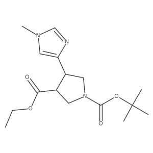 Trans-1-Tert-Butyl 3-Ethyl 4-(1-Methyl-1H-Imidazol-4-Yl)Pyrrolidine-1,3-Dicarboxylate结构式