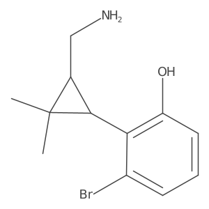 rac-2-[(1R,3R)-3-(aminomethyl)-2,2-dimethylcyclopropyl]-3-bromophenol Structure