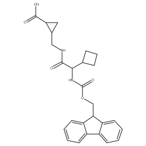rac-(1R,2S)-2-{[2-cyclobutyl-2-({[(9H-fluoren-9-yl)methoxy]carbonyl}amino)acetamido]methyl}cyclopropane-1-carboxylic acid Structure