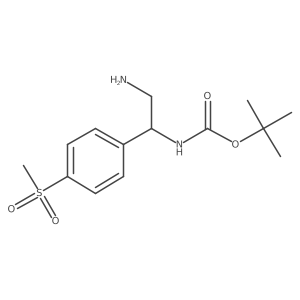 tert-butyl N-[2-amino-1-(4-methanesulfonylphenyl)ethyl]carbamate Structure