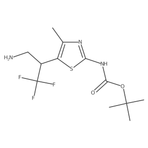 tert-butyl N-[5-(3-amino-1,1,1-trifluoropropan-2-yl)-4-methyl-1,3-thiazol-2-yl]carbamate Structure