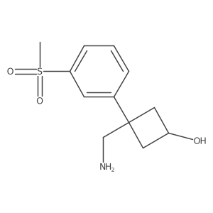 3-(Aminomethyl)-3-(3-methanesulfonylphenyl)cyclobutan-1-ol结构式