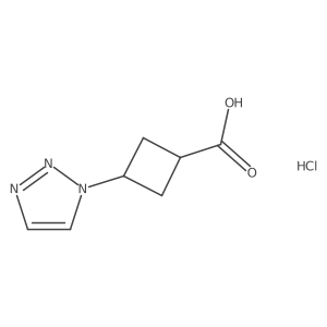 (1R,3r)-3-(1H-1,2,3-triazol-1-yl)cyclobutane-1-carboxylic acid hydrochloride结构式