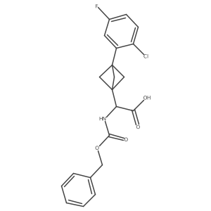 2-[3-(2-Chloro-5-fluorophenyl)-1-bicyclo[1.1.1]pentanyl]-2-(phenylmethoxycarbonylamino)acetic acid结构式