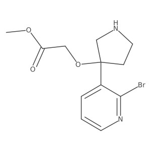 Methyl 2-{[3-(2-bromopyridin-3-yl)pyrrolidin-3-yl]oxy}acetate结构式