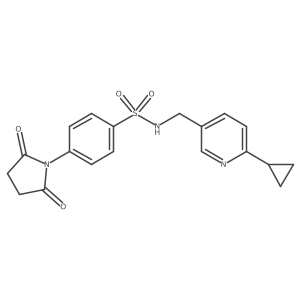 N-((6-cyclopropylpyridin-3-yl)methyl)-4-(2,5-dioxopyrrolidin-1-yl)benzenesulfonamide结构式