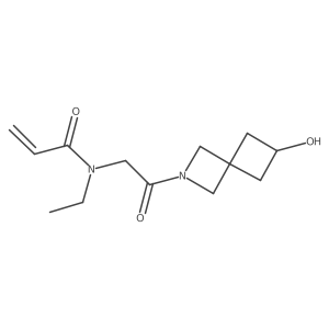 N-Ethyl-N-[2-(6-hydroxy-2-azaspiro[3.3]heptan-2-yl)-2-oxoethyl]prop-2-enamide结构式