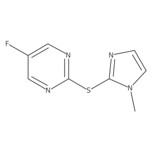 5-fluoro-2-[(1-methyl-1H-imidazol-2-yl)sulfanyl]pyrimidine结构式