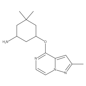 3,3-Dimethyl-5-(2-methylpyrazolo[1,5-a]pyrazin-4-yl)oxycyclohexan-1-amine结构式