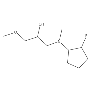 (1R,2R)-2-fluoro-N-(2-hydroxy-3-methoxypropyl)-N-methylcyclopentan-1-amine结构式