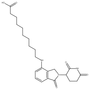 10-[[2-(2,6-Dioxo-3-piperidyl)-1-oxo-isoindolin-4-yl]amino]decanoic acid结构式