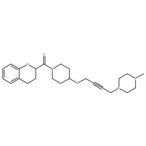 1-(4-{[1-(3,4-dihydro-2H-1-benzopyran-2-carbonyl)piperidin-4-yl]oxy}but-2-yn-1-yl)-4-methylpiperazine结构式
