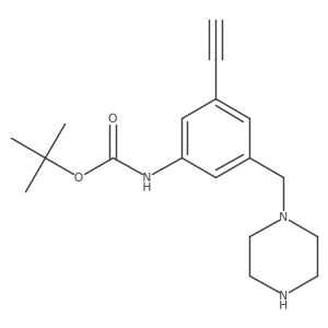 tert-butyl N-{3-ethynyl-5-[(piperazin-1-yl)methyl]phenyl}carbamate结构式