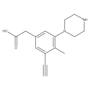 2-[3-Ethynyl-4-methyl-5-(piperazin-1-yl)phenyl]acetic acid结构式