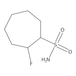 rac-(1R,2S)-2-fluorocycloheptane-1-sulfonamide结构式