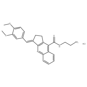 (3E)-N-(2-aminoethyl)-3-[(3,4-dimethoxyphenyl)methylidene]-1H,2H,3H-cyclopenta[b]quinoline-9-carboxamide hydrochloride Structure