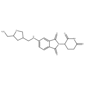 5-({[5-(aminomethyl)oxolan-3-yl]methyl}amino)-2-(2,6-dioxopiperidin-3-yl)-2,3-dihydro-1H-isoindole-1,3-dione结构式