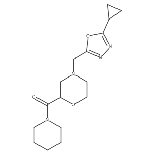 4-[(5-Cyclopropyl-1,3,4-oxadiazol-2-yl)methyl]-2-(piperidine-1-carbonyl)morpholine Structure