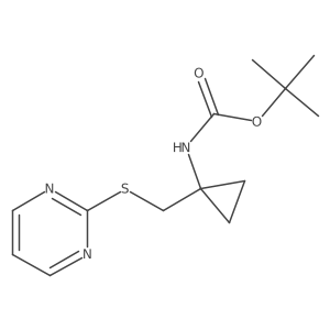 tert-butyl N-{1-[(pyrimidin-2-ylsulfanyl)methyl]cyclopropyl}carbamate Structure
