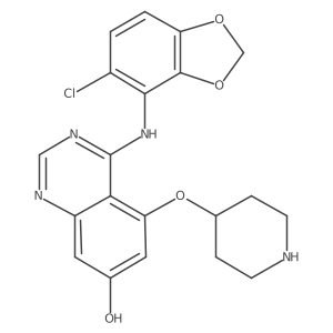 4-[(5-Chloro-1,3-benzodioxol-4-yl)amino]-5-(piperidin-4-yloxy)quinazolin-7-ol Structure