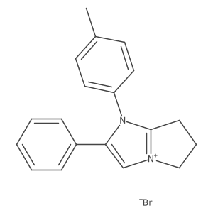 2-phenyl-1-(p-tolyl)-6,7-dihydro-5H-pyrrolo[1,2-a]imidazol-1-ium bromide结构式