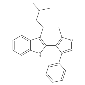 2-(5-Methyl-3-phenyl-4-isoxazolyl)-3-(dimethylaminoethyl)-indole结构式