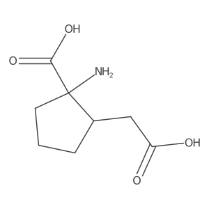 (1S,2R)-2-Amino-2-carboxycyclopentaneacetic acid Structure