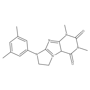 6-(3,5-dimethylphenyl)-2,4-dimethyl-8,9a-dihydro-7H-purino[7,8-a]imidazol-9-ium-1,3-dione结构式