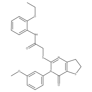 N-(2-ethoxyphenyl)-2-((3-(3-methoxyphenyl)-4-oxo-3,4,6,7-tetrahydrothieno[3,2-d]pyrimidin-2-yl)thio)acetamide结构式