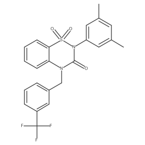 2-(3,5-dimethylphenyl)-4-[3-(trifluoromethyl)benzyl]-2H-1,2,4-benzothiadiazin-3(4H)-one 1,1-dioxide结构式