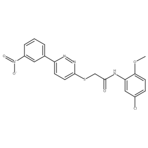 N-(5-chloro-2-methoxyphenyl)-2-((6-(3-nitrophenyl)pyridazin-3-yl)thio)acetamide结构式
