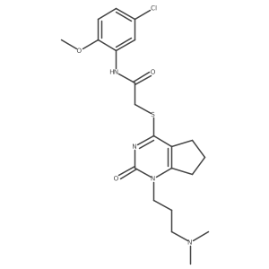 N-(5-chloro-2-methoxyphenyl)-2-((1-(3-(dimethylamino)propyl)-2-oxo-2,5,6,7-tetrahydro-1H-cyclopenta[d]pyrimidin-4-yl)thio)acetamide Structure