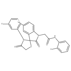 N-(2-fluorophenyl)-2-(3'-(3-fluorophenyl)-5-methyl-2,4'-dioxospiro[indoline-3,2'-thiazolidin]-1-yl)acetamide结构式