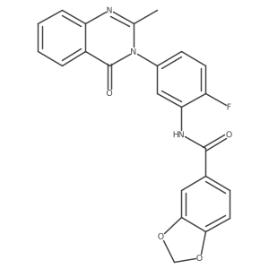 N-(2-fluoro-5-(2-methyl-4-oxoquinazolin-3(4H)-yl)phenyl)benzo[d][1,3]dioxole-5-carboxamide结构式