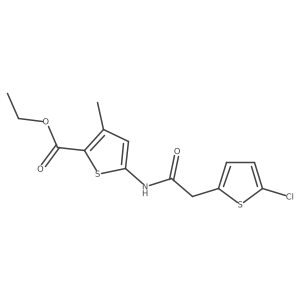 Ethyl 5-(2-(5-chlorothiophen-2-yl)acetamido)-3-methylthiophene-2-carboxylate Structure