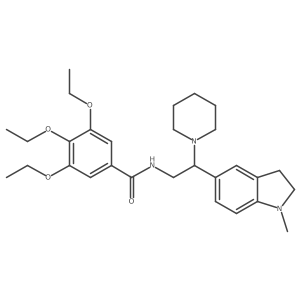 3,4,5-triethoxy-N-(2-(1-methylindolin-5-yl)-2-(piperidin-1-yl)ethyl)benzamide结构式