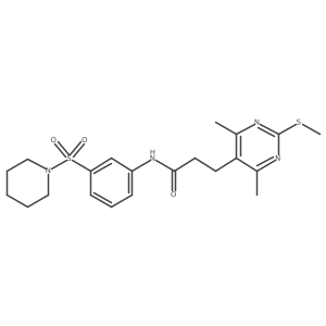 3-(4,6-dimethyl-2-methylsulfanylpyrimidin-5-yl)-N-(3-piperidin-1-ylsulfonylphenyl)propanamide结构式
