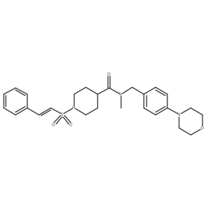N-methyl-N-{[4-(morpholin-4-yl)phenyl]methyl}-1-[(1E)-2-phenylethenesulfonyl]piperidine-4-carboxamide结构式