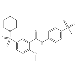 2-methoxy-N-(4-(methylsulfonyl)phenyl)-5-(piperidin-1-ylsulfonyl)benzamide Structure
