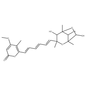L-glycero-I(2)-L-altro-Heptofuranose, 2,6-anhydro-7-deoxy-6-C-[(1E,3E,5E)-6-(4-methoxy-5-methyl-2-oxo-2H-pyran-6-yl)-1,3,5-hexatrienyl]-2,4-di-C-methyl- Structure