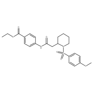 Ethyl 4-(2-(1-((4-methoxyphenyl)sulfonyl)piperidin-2-yl)acetamido)benzoate结构式
