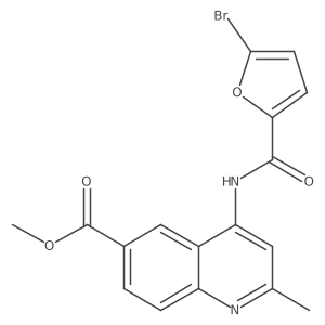 Methyl 4-{[(5-bromofuran-2-yl)carbonyl]amino}-2-methylquinoline-6-carboxylate结构式