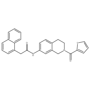 2-(naphthalen-1-yl)-N-(2-(thiophene-2-carbonyl)-1,2,3,4-tetrahydroisoquinolin-7-yl)acetamide结构式