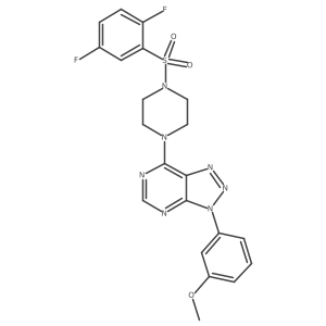 7-(4-((2,5-difluorophenyl)sulfonyl)piperazin-1-yl)-3-(3-methoxyphenyl)-3H-[1,2,3]triazolo[4,5-d]pyrimidine结构式