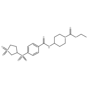 Ethyl 4-[({4-[(1,1-dioxidotetrahydrothiophen-3-yl)sulfonyl]phenyl}carbonyl)amino]piperidine-1-carboxylate Structure
